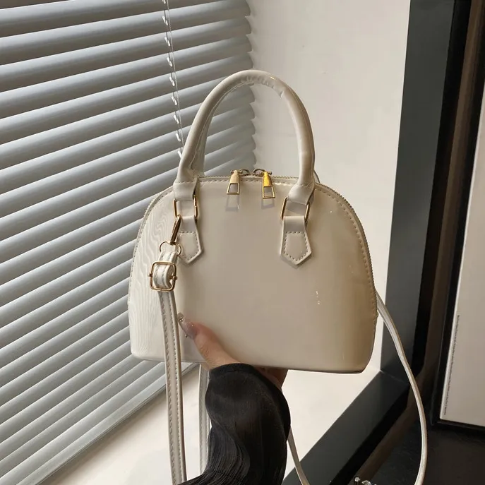 Women Fashion Simple Solid Color Handbag Shell Bag