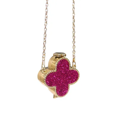 Women Fashion Four-Leaf Clover Rhinestone Evening Bag