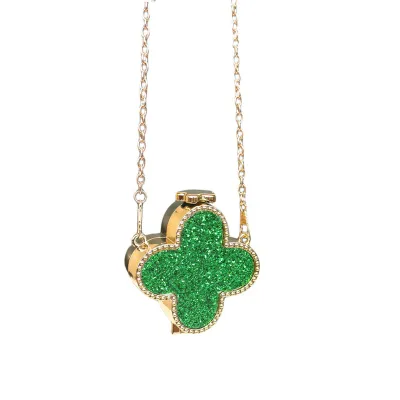 Women Fashion Four-Leaf Clover Rhinestone Evening Bag