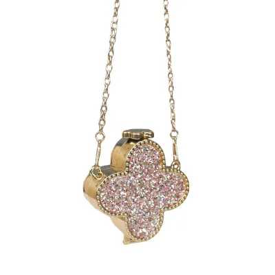 Women Fashion Four-Leaf Clover Rhinestone Evening Bag