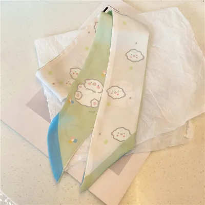 Women Fashion Printed Long Silk Scarf
