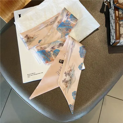 Women Fashion Printed Long Silk Scarf