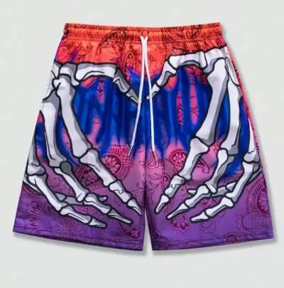 Men Skull Print Casual Shorts