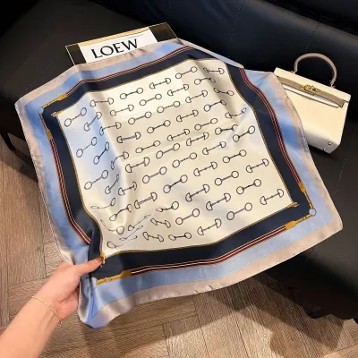 Women's Fashion Square Printed Imitation Silk Scarf 70x70cm