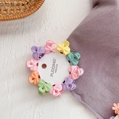 Kids Girls Fashion Cute Mini Solid Color Hair Clip 10pcs-Set