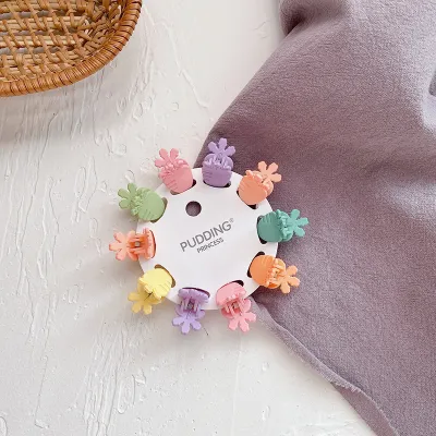 Kids Girls Fashion Cute Mini Solid Color Hair Clip 10pcs-Set
