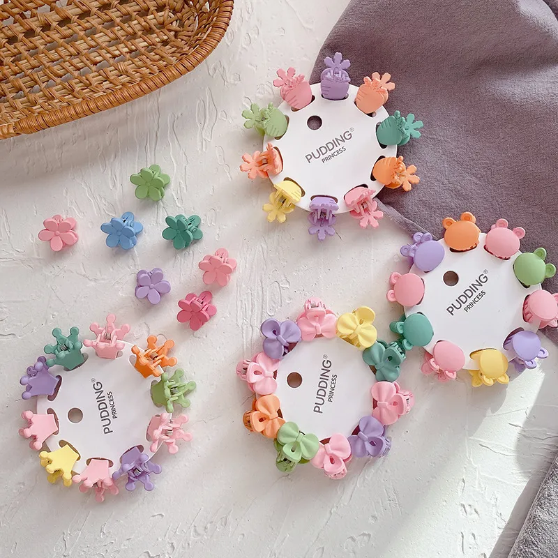 Kids Girls Fashion Cute Mini Solid Color Hair Clip 10pcs-Set