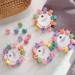 Kids Girls Fashion Cute Mini Solid Color Hair Clip 10pcs-Set