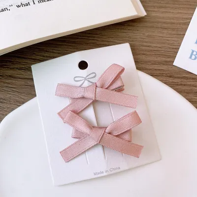 Kids Girls Fashion Small Ribbon Bowknot Hairpin Right Clip