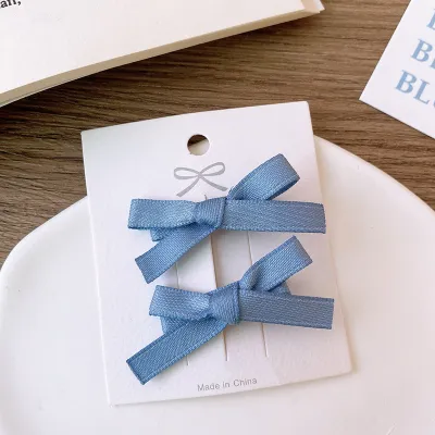 Kids Girls Fashion Small Ribbon Bowknot Hairpin Right Clip