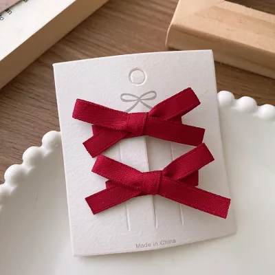 Kids Girls Fashion Small Ribbon Bowknot Hairpin Right Clip