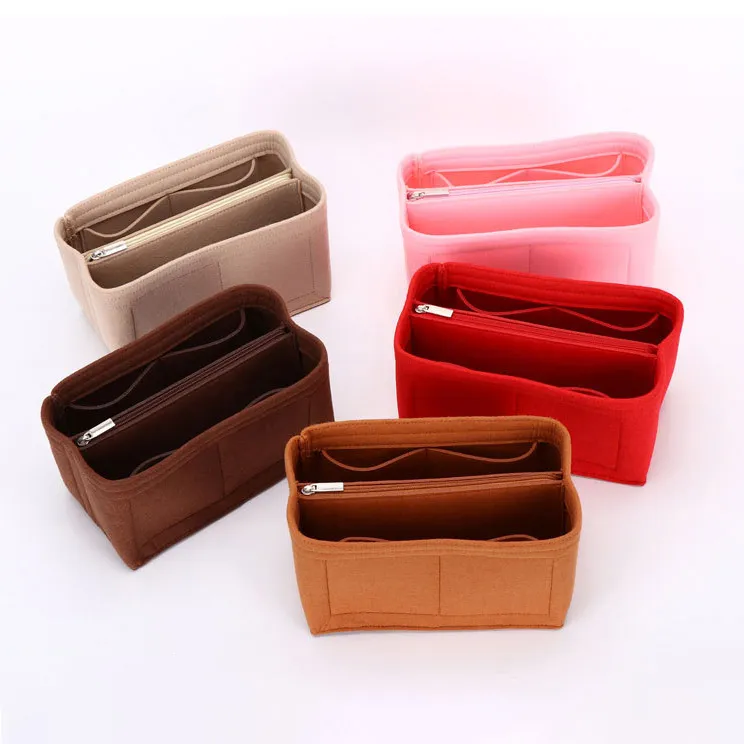 Fashion Creative Solid Color Multi Functional Felt Storage Inner Lining Bag Organizer Accessories
