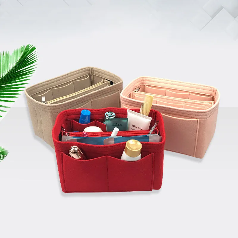 Fashion Solid Color Large Capacity Storage Inner Lining Bag Organizer Accessories