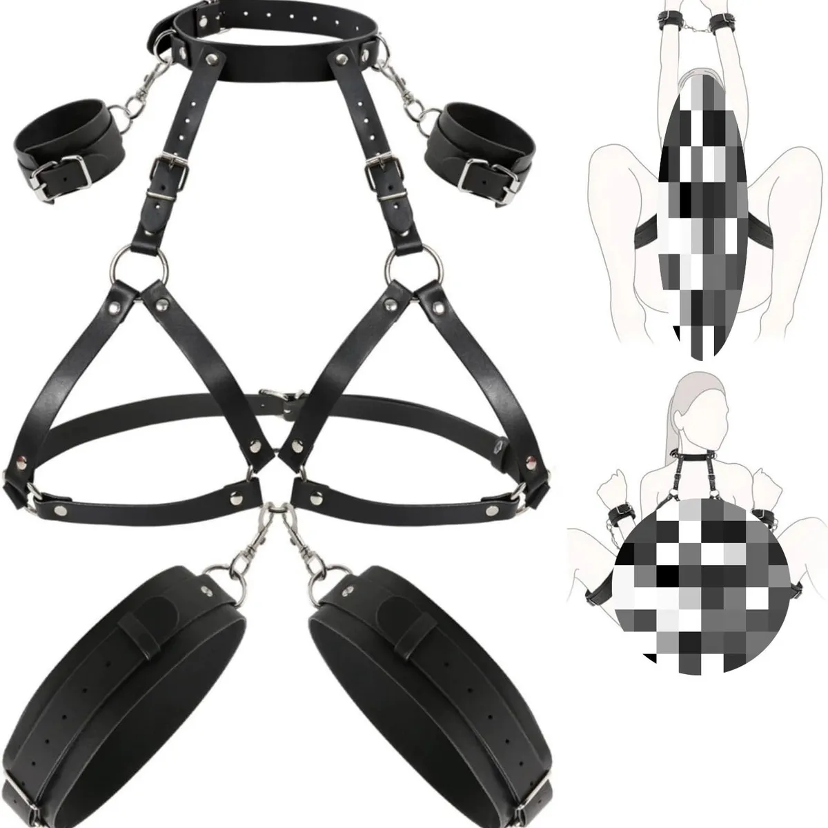 Adult Sexy SM Female Wear Thigh Hands And Feet Restraint BDSM Lingerie Accessories
