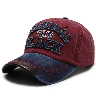 Men's Fashion Retro Washed Cotton Old Letter Embroidered Baseball Cap