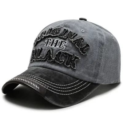 Men's Fashion Retro Washed Cotton Old Letter Embroidered Baseball Cap