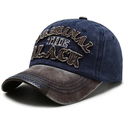 Men's Fashion Retro Washed Cotton Old Letter Embroidered Baseball Cap