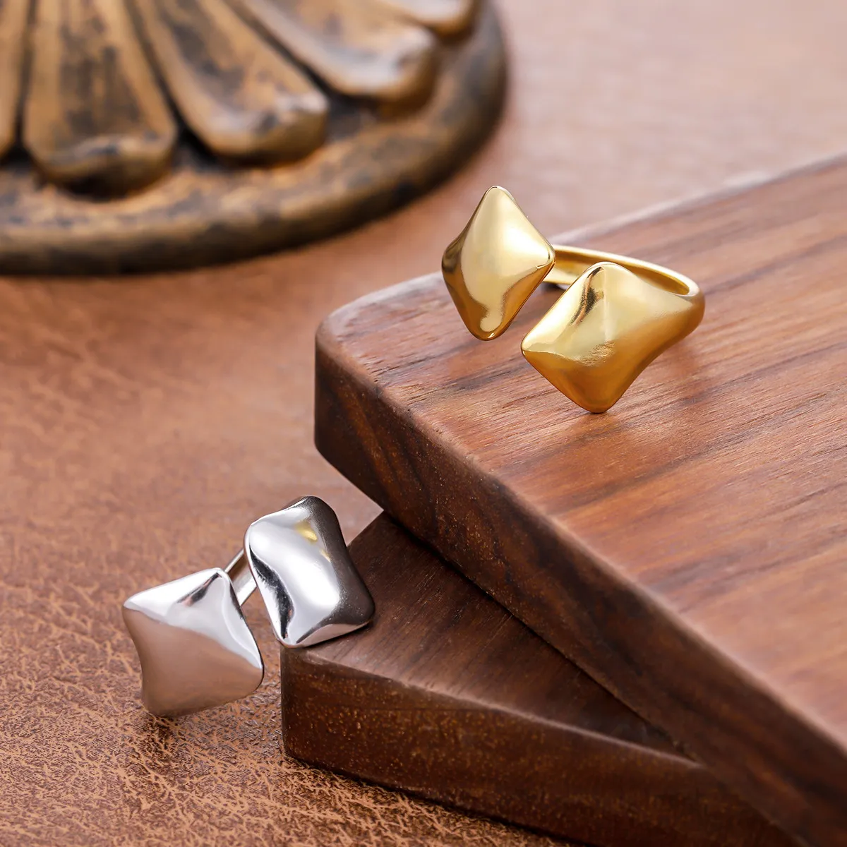Women Fashion Simple Irregular Geometric Adjustable Ring