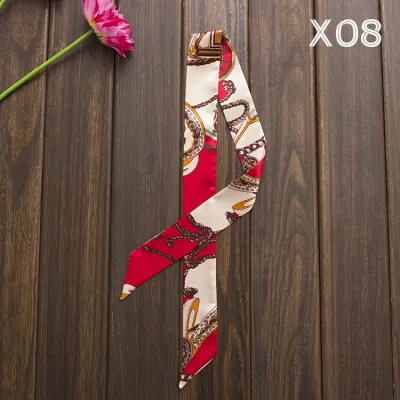 Women Fashion Elegant Printed Small Ribbon Bag Scarf