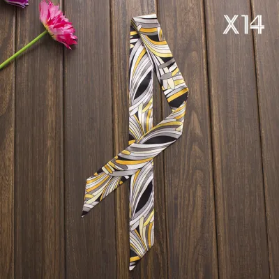 Women Fashion Elegant Printed Small Ribbon Bag Scarf
