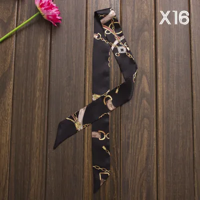 Women Fashion Elegant Printed Small Ribbon Bag Scarf