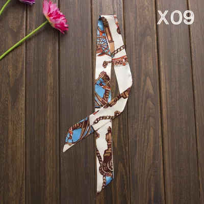 Women Fashion Elegant Printed Small Ribbon Bag Scarf