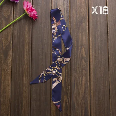 Women Fashion Elegant Printed Small Ribbon Bag Scarf