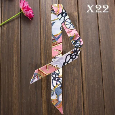 Women Fashion Elegant Printed Small Ribbon Bag Scarf