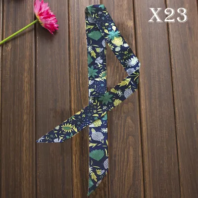 Women Fashion Elegant Printed Small Ribbon Bag Scarf