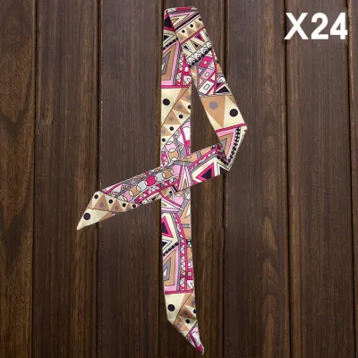 Women Fashion Elegant Printed Small Ribbon Bag Scarf