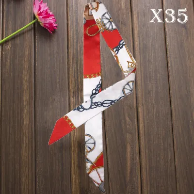 Women Fashion Elegant Printed Small Ribbon Bag Scarf