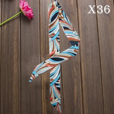 Women Fashion Elegant Printed Small Ribbon Bag Scarf