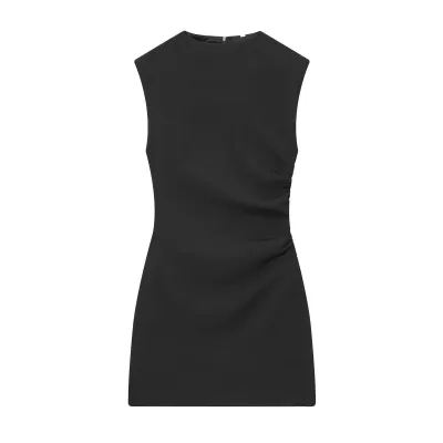 Women Fashion Elegant Simple Solid Color Sleeveless Dress