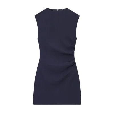 Women Fashion Elegant Simple Solid Color Sleeveless Dress