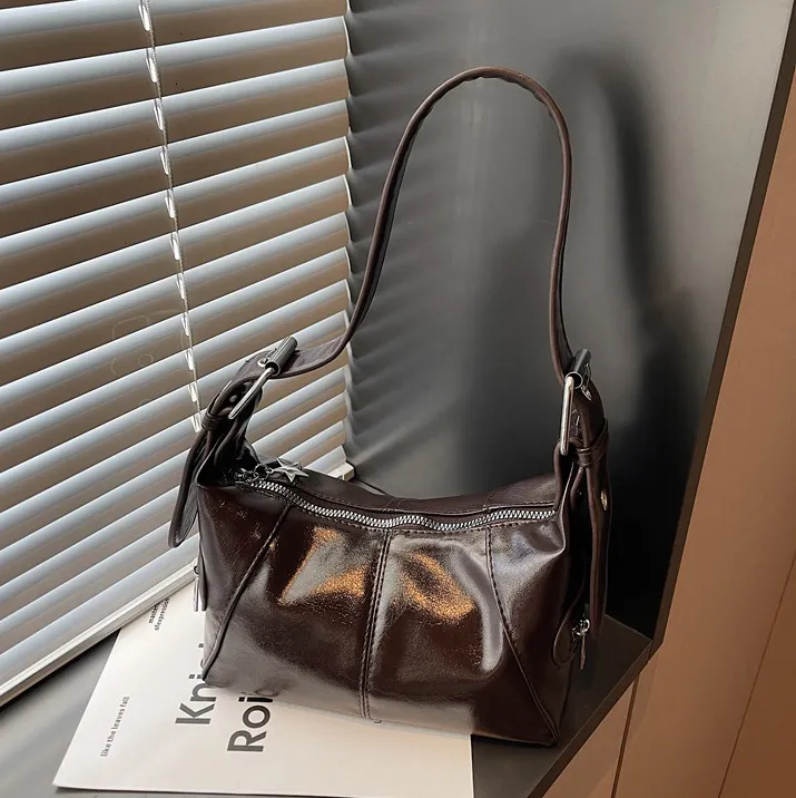 Women Fashion Casual Solid Soft PU Leather Shoulder Bag