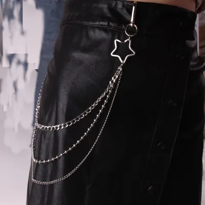 Fashion Double-Layer Cross Waist Chain Jeans Belt