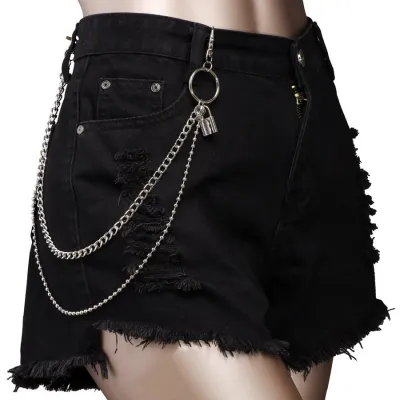 Fashion Double-Layer Cross Waist Chain Jeans Belt