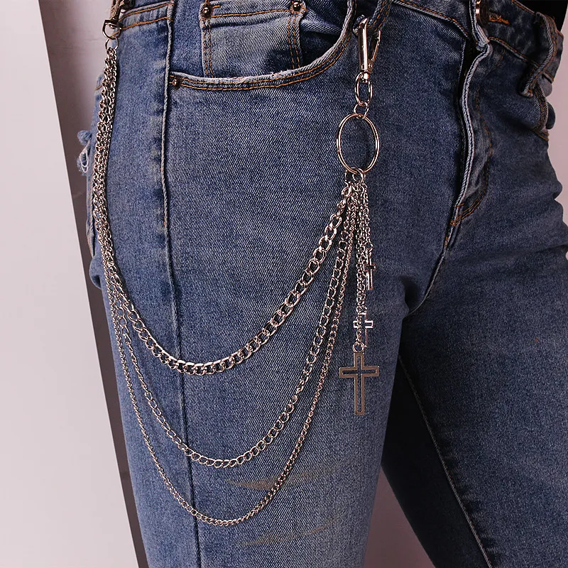 Fashion Double-Layer Cross Waist Chain Jeans Belt