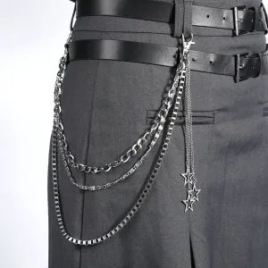 Women Fashion Punk Star Decoration Metal Waist Chain Belt
