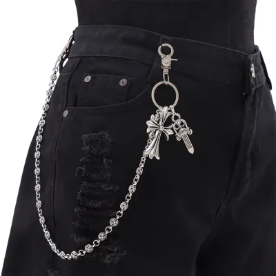 Fashion Cross Sword Pendant Waist Chain Metal