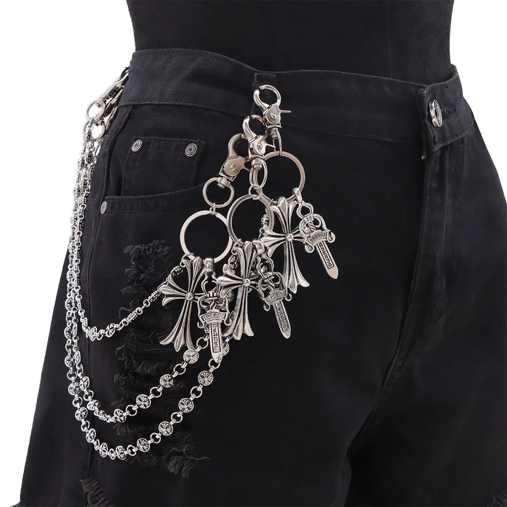 Fashion Cross Sword Pendant Waist Chain Metal