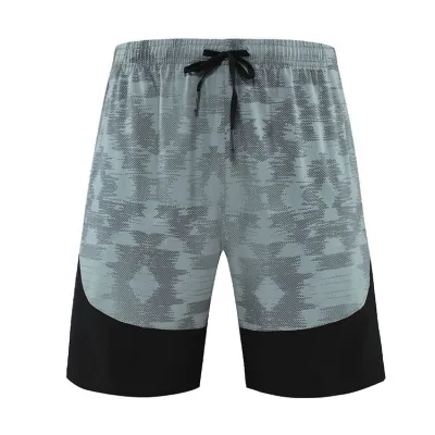 Men Fashion Casual Colorblock Camouflage Printed Fake Two-Piece Sports Shorts