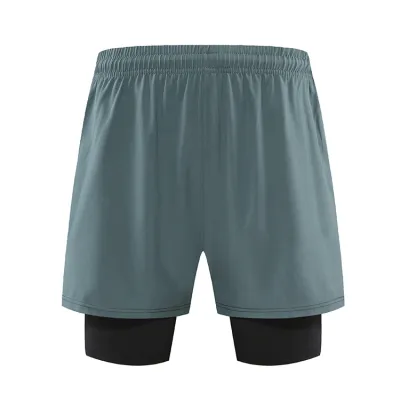 Men Fashion Casual Anti-Walking Quick-Drying Double-Layer Sports Shorts