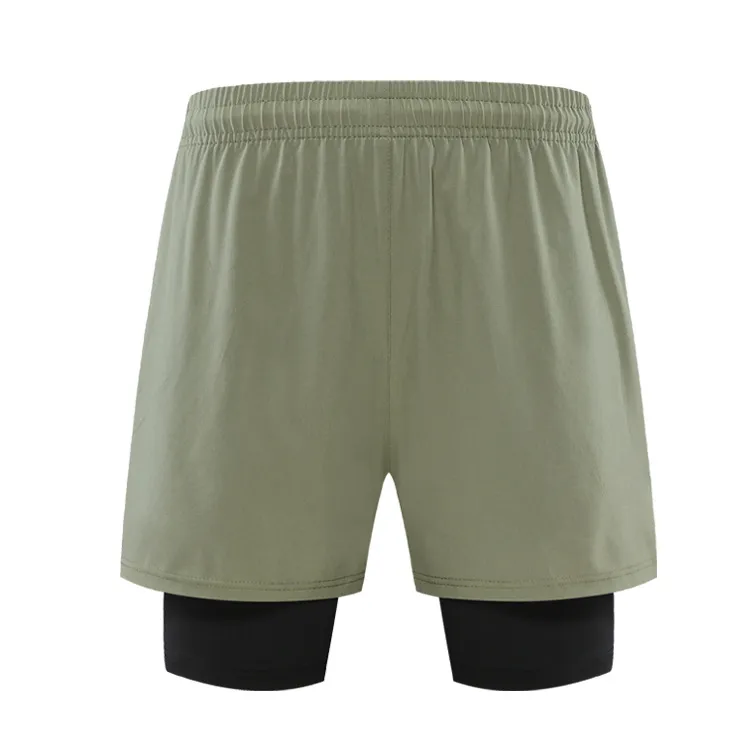 Men Fashion Casual Anti-Walking Quick-Drying Double-Layer Sports Shorts