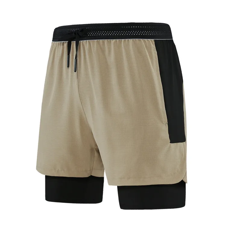 Men Elastic Ice Silk Quick-Dry Loose Sports Shorts