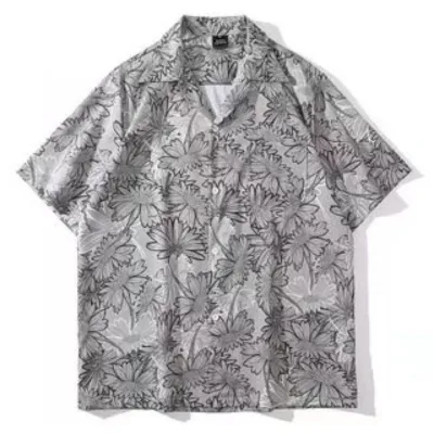 Men Solid Color Loose Fit Stand Collar Short Sleeve Cotton Blend Shirt