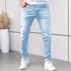 Men Fashion Casual Ripped Skinny Denim Pants