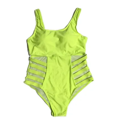 Women Plus Size Sexy Graffiti Printed Hollow-Out One-Piece Swimsuit