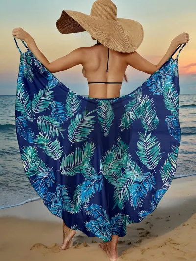 Women Sexy Printed Quick-Drying Mesh Beach Cover-Up