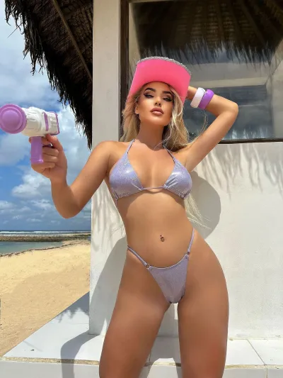 Women Sexy Solid Color Halter-Neck Lace-Up Bikini Swimsuit